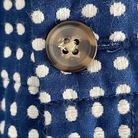 MERONA TARGET WOMEN'S Shorts 14 BLUE WITH WHITE POLKA DOTS COTTON - Picture 9 of 11